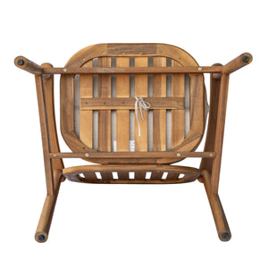 English Elm Christopher Knight Home® - Meja Teak Club Chair Set of 2 with Beige Cushions — Acacia & Eucalyptus Wood, Sleek Outdoor Design N775P282498T