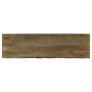 English Elm Roman Mango Brown Chevron 3-Door Server with Ornate Bracket Feet, Adjustable Shelves & Rustic Charm B062P358298
