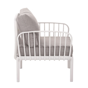 English Elm Christopher Knight Home® - ( SET OF 2 ) Outdoor Patio Club Chair with Waterproof Thick Cushions, Deep Seating, Modern Classic Style White+gray N780P199454W-2