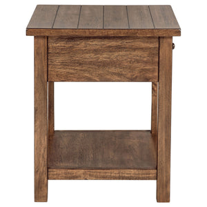 English Elm Castleton Distressed Pine Living Room Set with Open Shelves and Hidden Drawer Storage B062S01638
