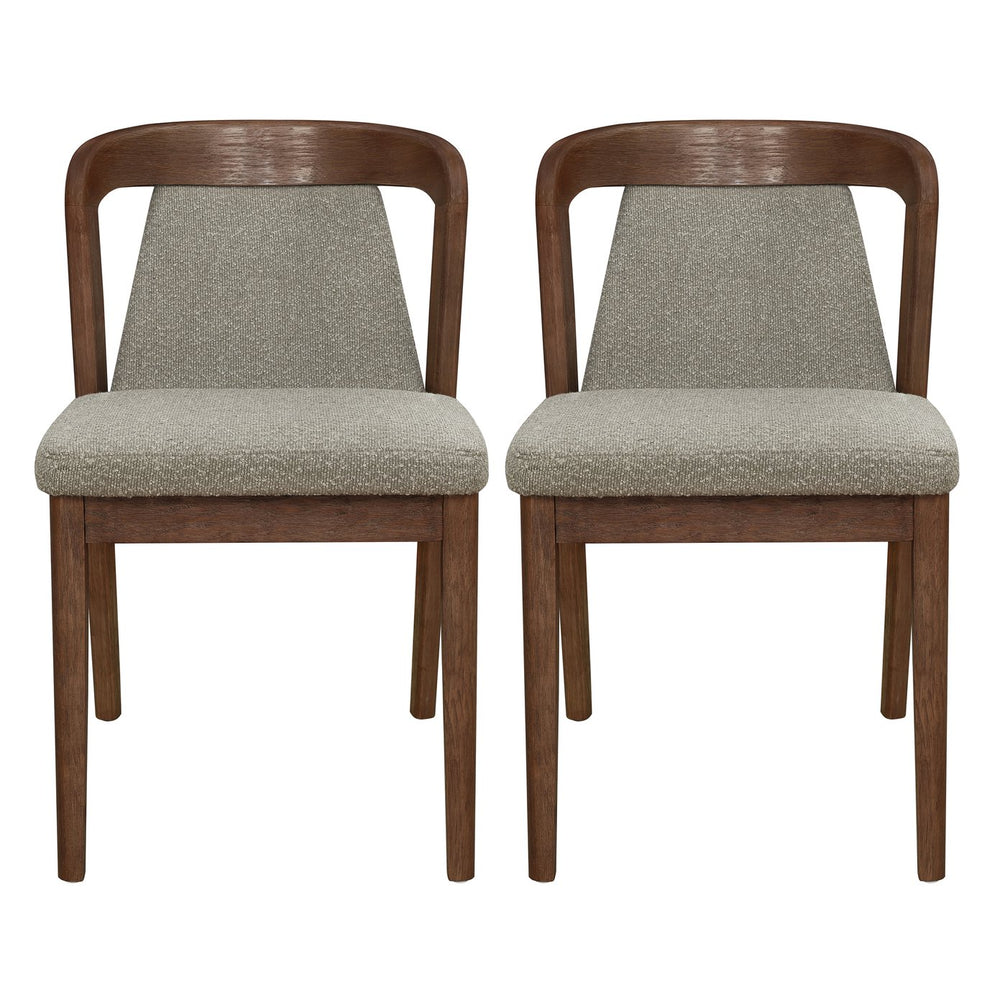 English Elm Christopher Knight Home® - Upholstered Backrest Armless Dining Chairs - Sleek Mid-Century Fabric Seats on Durable Oak Frame, 300lb Capacity Light Brown,Walnut N771P346002W