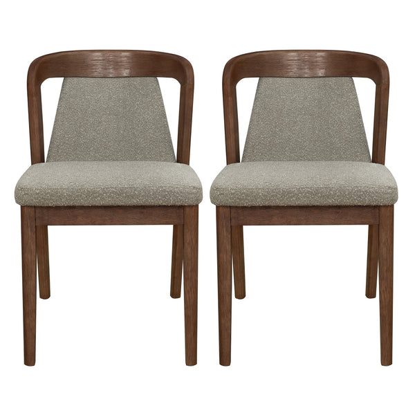 English Elm Christopher Knight Home® - Upholstered Backrest Armless Dining Chairs - Sleek Mid-Century Fabric Seats on Durable Oak Frame, 300lb Capacity Light Brown,Walnut N771P346002W