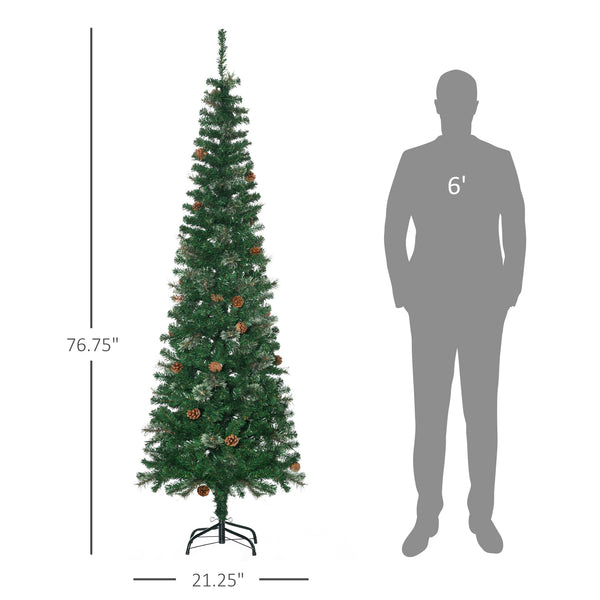 English Elm Snow Flocked Pink Pencil Artificial Christmas Tree for Entryway or Bedroom Corner T3971P414599