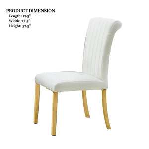 English Elm Contemporary Northall Arm Chair with Sleek Upholstery and Minimalist Profile for Modern Dining Spaces Gold,White 26 L x 19 W x 17 H B2741P404862
