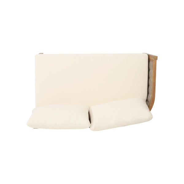 English Elm Brooklyn Outdoor 4 Piece Acacia Wood Sectional Set with Beige Cushions Teak Finish N773OS00113B