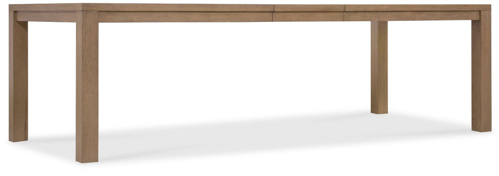 Hooker Furniture Sonnet Wren Finish Rectangle Dining Table With Chunky Legs And 18" Leaf — Oak Veneer Elegance 6072-75200-85