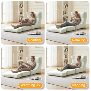 English Elm Cloud Corduroy Sleeper Chair Foldable High Density Foam Seat for Small Space Living Beige W1765P448558