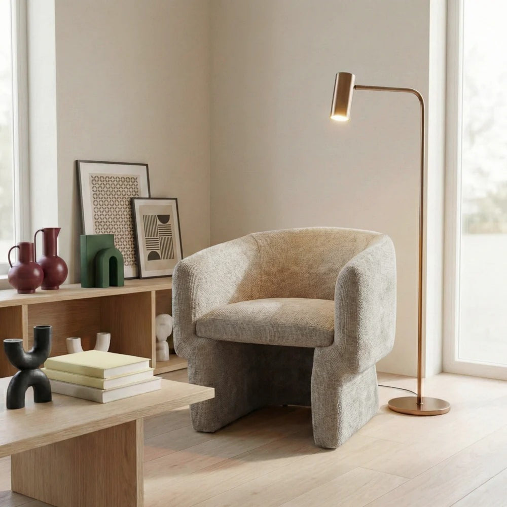 English Elm Wichita Chenille Lounge Chair with Sculpted Frame for Living Room or Bedroom B183P493699