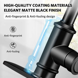 English Elm Kitchen Pull Down Faucet Matte Black Stainless Steel Single Handle 360 Swivel T3177P277524