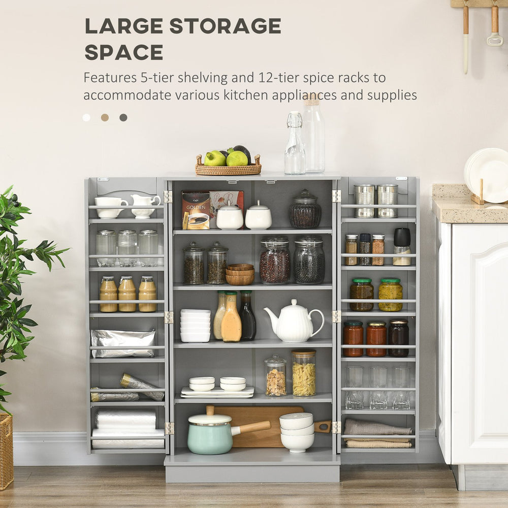 English Elm Homcom 72.5" Freestanding Kitchen Pantry Cabinet With Adjustable Shelves For Modern Home Organization W2225S00053