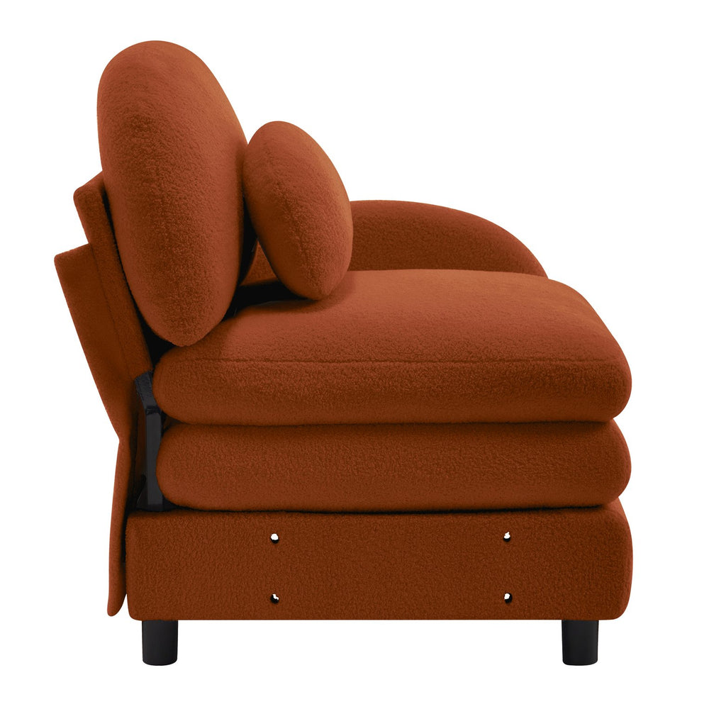 English Elm Vitoria Curved Modular Sectional Sofa Plush Teddy Fleece Upholstery Boho Living Room W5656P454380