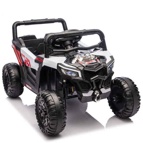 English Elm 12v Kids Electric Utv Ride on Toy with Parental Remote Swing Function and Shock Absorbers Black W1578P368160