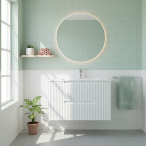 English Elm Goodyo 30" Floating Bathroom Vanity Cabinet Wall-Mounted Modern MDF Vanity with Soft-Close Drawers White D163096366