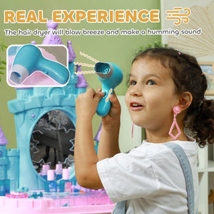 English Elm Qaba Kids Castle Vanity Set With Mirror, Lights, Music & 18 Accessories For Creative Play Ages 3-6 W2225P249751-GIGA