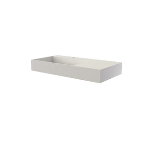 English Elm Stone Resin Rectangular Bathroom Vessel Sink Seamless Sculptural Basin for Vanity W2704P366351