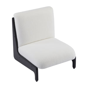 English Elm Scott Living Moda Set of 2 Accent Chairs White Cushion Matte Black Wood Frame N767P356660B