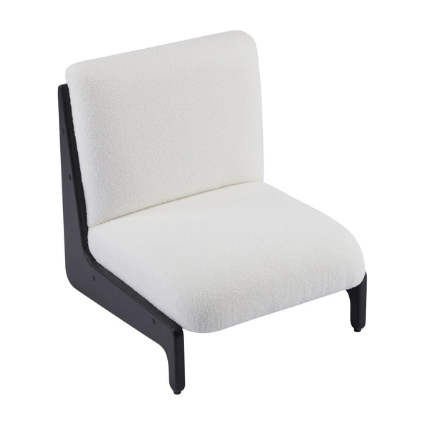 English Elm Scott Living Moda Set of 2 Accent Chairs White Cushion Matte Black Wood Frame N767P356660B