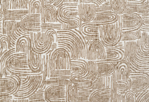 English Elm Contemporary Sculpted Barrel-Back Arm Chair with Smooth Casters, Neutral Textured Upholstery, Stylish Accent Seating Beige 38 L x 29 W x 35 H B2741P401404