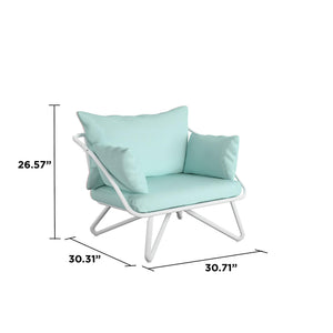 English Elm Teddi Outdoor Lounge Chairs 2-Pack with Cushions, Midcentury Curves, Rain Covers for Patio Comfort B2733P356774