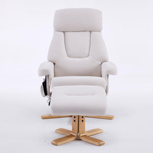 English Elm Black Pu Leather Swivel Accent Chair with Ottoman Heated Massage Wood Base Lounge W3248P464442