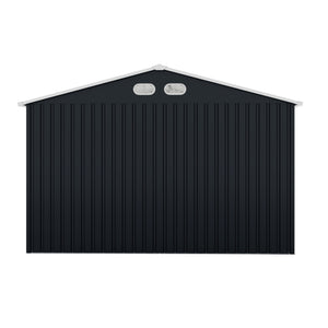 English Elm Outdoor Metal Storage Shed 8x10 with Four Windows Lockable Doors Waterproof Steel W1598S00038