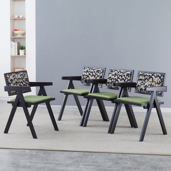 English Elm 2 Black Rubberwood Dining Chairs With Rattan-Style Seats – Medieval Elegance For Modern Spaces W2720P237609