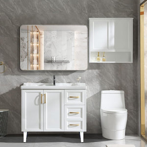 English Elm 30x40 Inch Metal Framed Rectangular Bathroom Mirror 4mm HD Glass Shatterproof Film Modern Design Silver W2203P303038