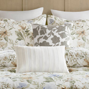 English Elm 6PCS Queen Cotton Sateen 300TC Comforter Set - Oversized 300gsm Fill, Bedskirt & Decorative Pillows B035P341175