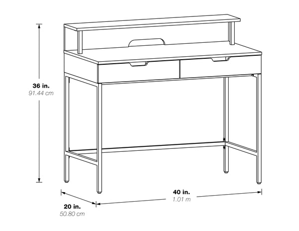 OSP Home Furnishings Contempo 40" Desk White Oak