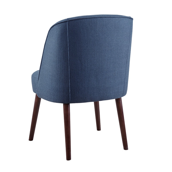 JLA Home Madison Park - Rounded Blue Dining Chair with Wraparound Back, Textured Upholstery, Tapered Legs for Comfort and Style MP100-0153