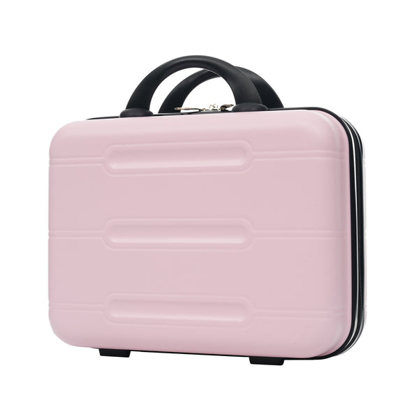 English Elm 6 Piece Hardshell Abs Travel Set with Spinner Wheels Combination Lock and Toiletry Bag Pink N732P391465H