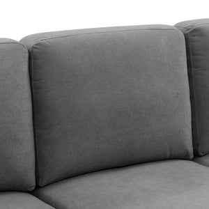 English Elm Armless Loveseat with Slim Black Metal Legs Compact Upholstered Sofa for Small Spaces B2748P415856