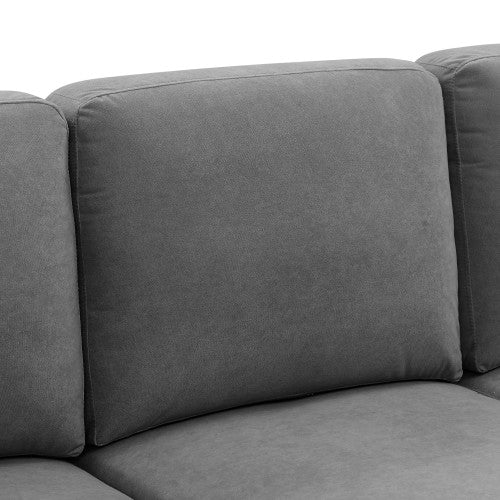 English Elm Armless Loveseat with Slim Black Metal Legs Compact Upholstered Sofa for Small Spaces B2748P415856