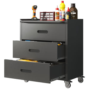 English Elm Heavy-duty Rolling Steel Tool Cabinet 3 Drawer Garage Organizer with Locking Casters T2398P242683