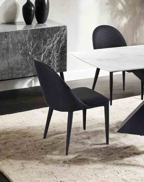 English Elm Contemporary Northall Arm Chair with Sleek Upholstery and Minimalist Profile for Modern Dining Spaces Black 35 L x 41 W x 21 H B2741P407612