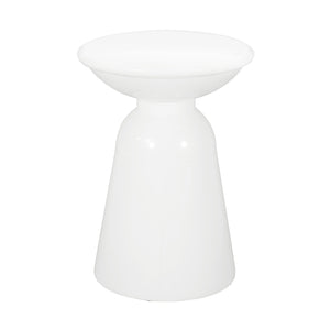 English Elm Serenita Outdoor Powder Coated Iron Pedestal Side Tables Sculptural Flared Set of Two White 73614.00WHI