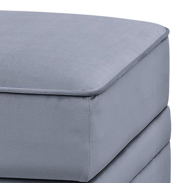 English Elm Grey Rectangle Storage Ottoman with Velvet Upholstery, Lift-Lid Safety Hinge, Plush Seat & Hidden Space B062P186558