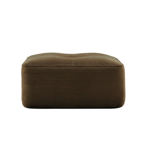 English Elm Ottoman Corduroy Upholstered Modular Accent Piece with High Resilience Foam and Curved Arms Brown W714P364709