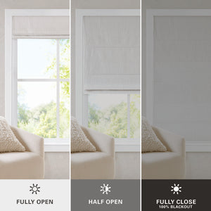 English Elm 1 Roman Shade 35x64" Total Blackout Cordless Polyester Roman Shade with Weighted Hem and Hardware White 6.29 L x 9.25 W x 8.07 H B035P319843