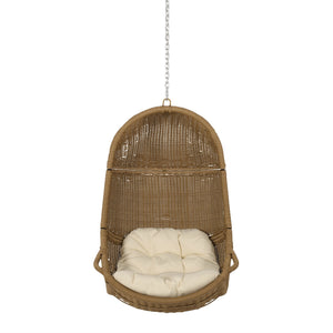 English Elm Christopher Knight Home® - Berkshire Woven Hanging Chair With 8Ft Adjustable Chain – Cozy Indoor/Outdoor Seat With Cushions 70842.00BGE