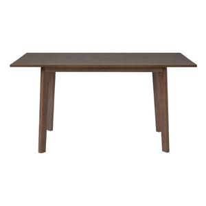 English Elm 5-piece Rectangular Rubberwood Dining Set with Linen Upholstered Chairs for Modern Kitchens Dark Walnut N752S400018D
