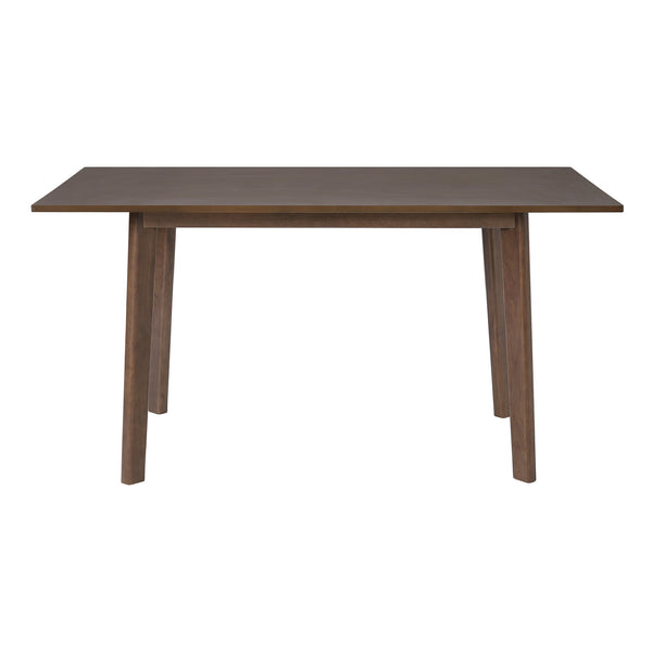 English Elm 5-piece Rectangular Rubberwood Dining Set with Linen Upholstered Chairs for Modern Kitchens Dark Walnut N752S400018D