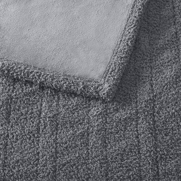 English Elm 1 Full Size Electric Blanket Faux Feathersoft Plush 10 Heat Settings Auto Shutoff Grey B035P319611