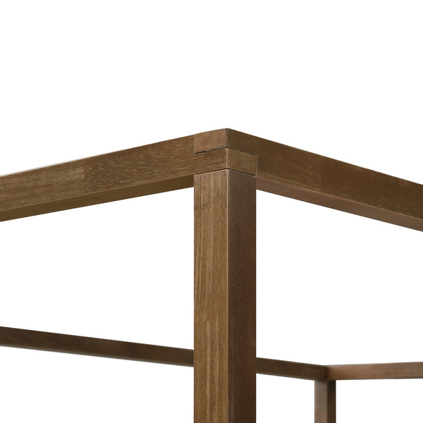 English Elm Christopher Knight Home® - Queen Solid Antique Oak Canopy Bed Frame with High-Density Slats, 800lb Support & 10" Storage Clearance N758Q877980N