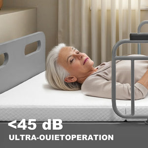 English Elm Electric Lift Bed with OKIN Motor, Memory Foam Mattress, Quiet 50,000-Cycle Frame, Fall-Safe Rails Gray,White W2699S00062