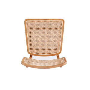 English Elm Giverny Solid Ash Wood Dining Chair with Natural Cane Seat and Square Cane Backrest, Fully Assembled Natural B365P397788