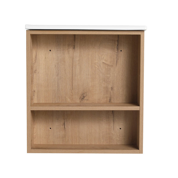 English Elm 36" Wall Mounting Bathroom Vanity With Ceramic Sink, Side Adjustable Shelf, Soft-Close Drawers, Water-Resistant Plywood Finish W999S00142