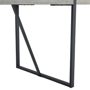 English Elm Industrial Rectangular MDF Light Gray Patterned Dining Table for 4-6 with 1.5" Top & Sturdy Black Metal Legs W1151P209828