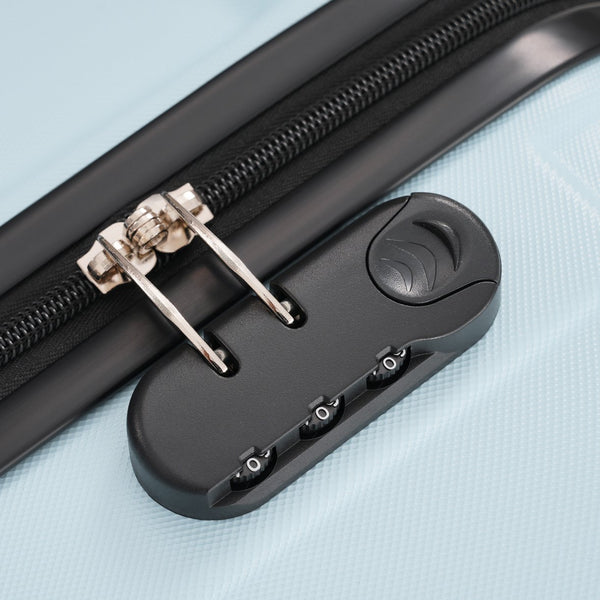 English Elm Hardshell 3 Piece Luggage Set Abs Spinner Suitcase with Tsa Lock Telescoping Handle Light Blue N732P308497N