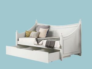 English Elm Transitional Twin Daybed With Molding Design - Elegant White Finish, Solid Wood, Mattress-Ready Style B2741S00476-GIGA